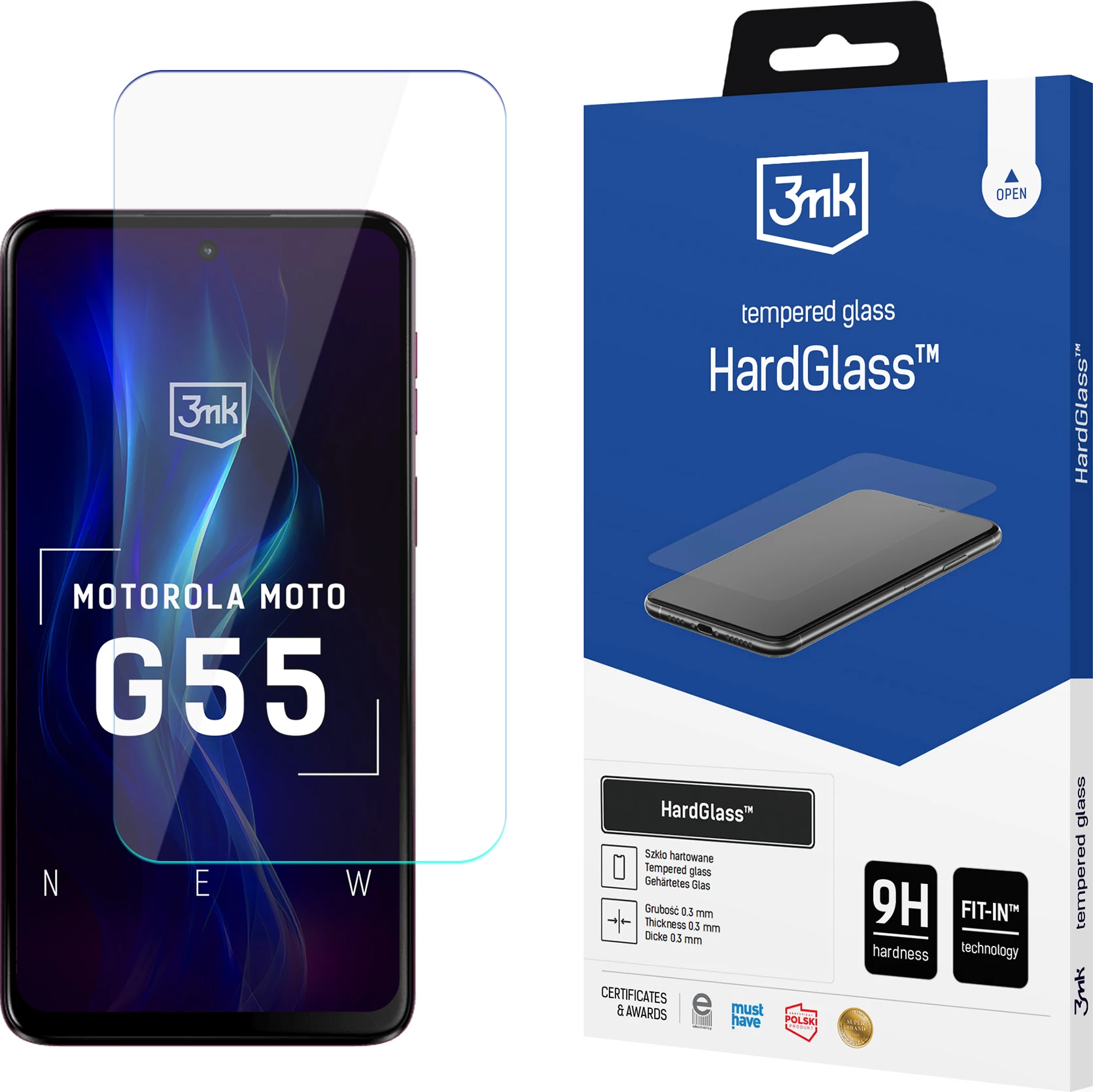 Xham i temperuar 3mk HardGlass për Motorola Moto G55 5G