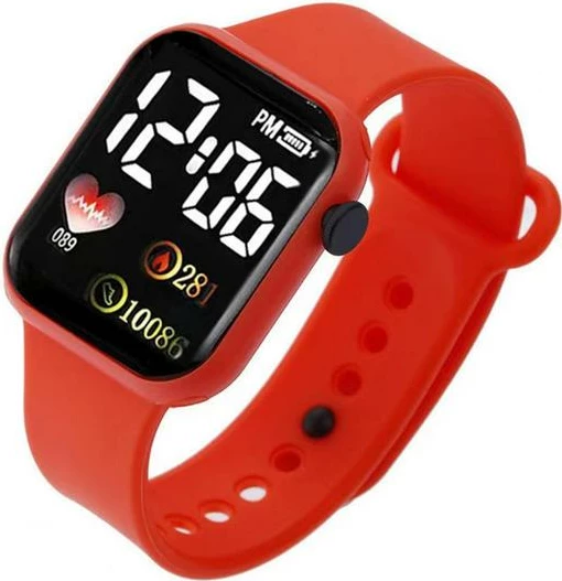 Orë digjitale OD3 unisex, me ekran LED, e kuqe