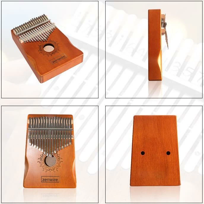 Kalimba Zenwire K-01 17 taste dru mahagoni me set aksesorësh, kafe