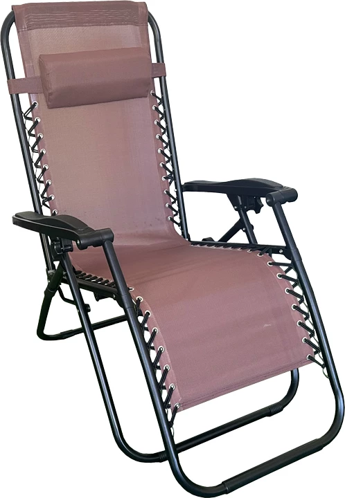 Karrige e palosshme Mirka, textilene-metal, ngjyrë kafe-e zezë, 65x165x110 cm