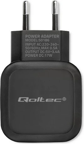 Karikues Qoltec 50186, 17W, 5V, 3.4A, 2xUSB