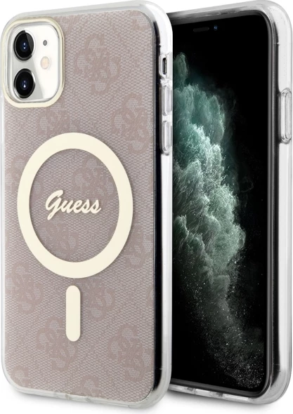 Mbështjellës Guess 4G MagSafe për iPhone 11 6.1", Rozë