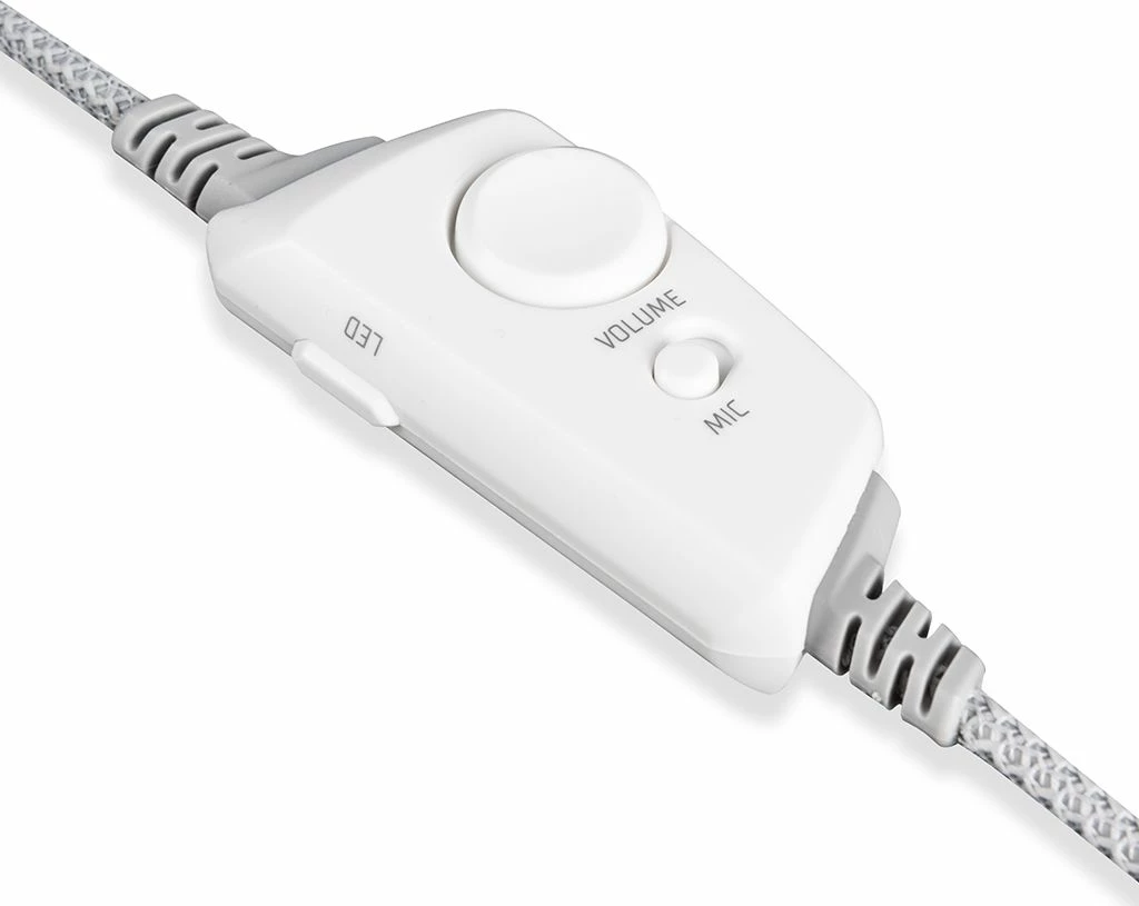 Kufje gaming Modecom Volcano MC-899 Prometheus, USB, me mikrofon të heqshëm, LED, kabllo 2.2 m, të bardha
