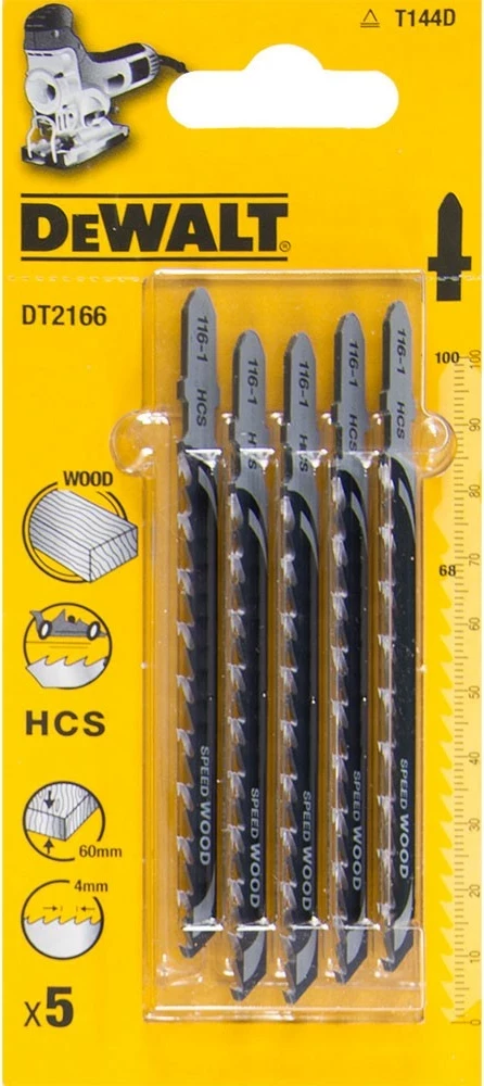 Teh për sharrë lëvizëse Dewalt DT2166 (T144D) 100 mm HCS për dru, set 5 copë