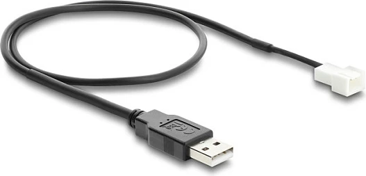 Kabel ventilatori DeLOCK USB-A 2.0 në 3-pin, 50 cm, i zi