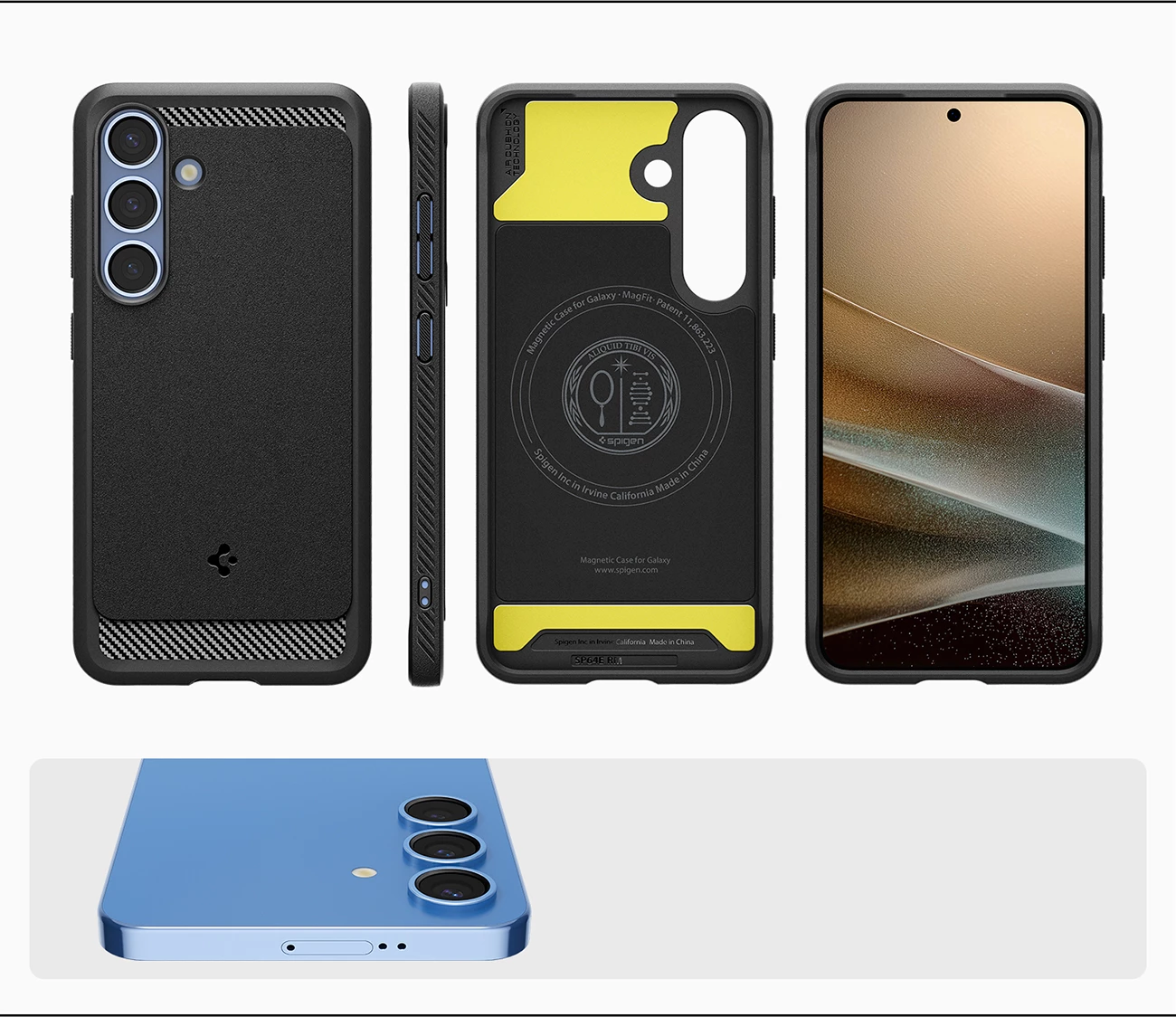 Mbështjellës Spigen Rugged Armor Mag MagSafe për Samsung Galaxy S25, i zi