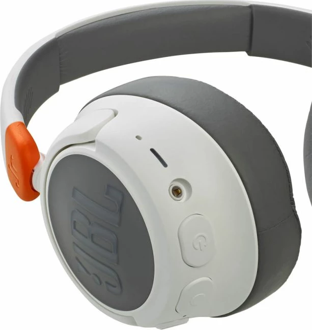 Kufje Bluetooth për fëmijë JBL JR460NC me ANC, 20h bateri, limit 85 dB, me kabllo të shkëputshme, e bardhë