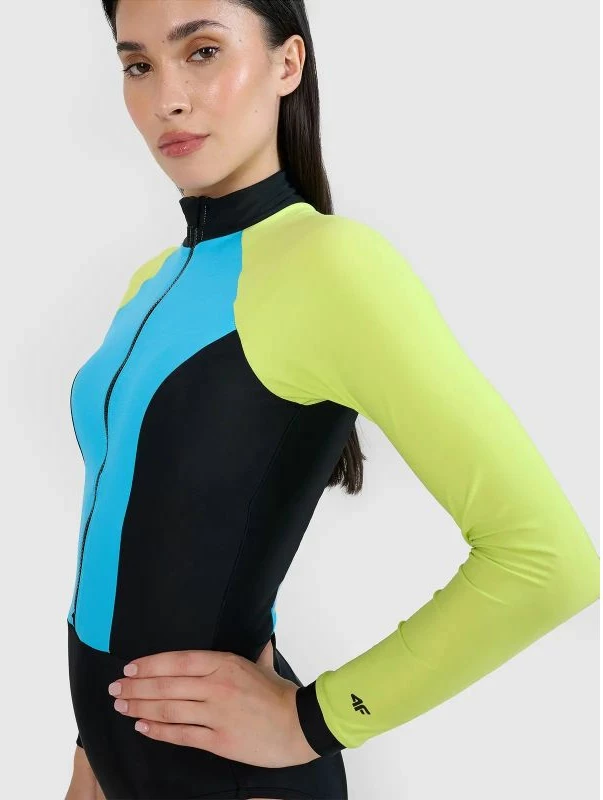 Kostum banje njëpjesësh për femra 4f, me mëngë të gjata