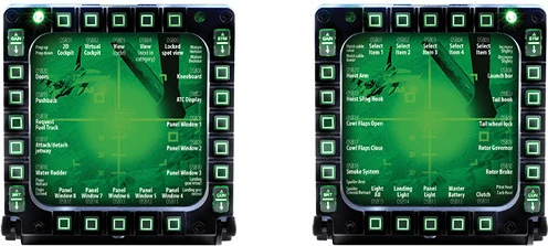 Panel MFD për simulim fluturimi Thrustmaster MFD Cougar, 48 komanda të programueshme, me ndriçim, set 2 copë, i zi