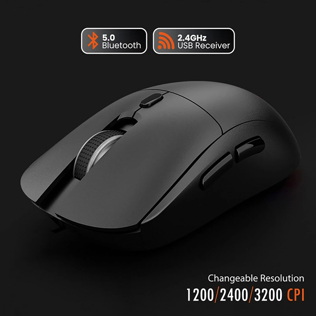 Maus wireless 2-në-1 Media tech MT1124, 3200 DPI, 6 butona, i zi