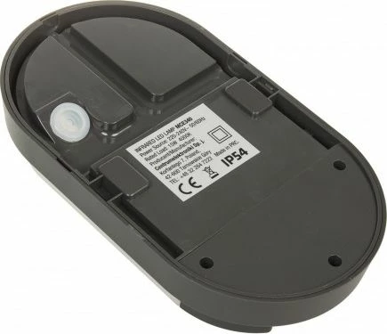 Llambë muri Maclean MCE340 GR LED 15W, sensor lëvizjeje infrakuq, IP54, 4000K, e zezë