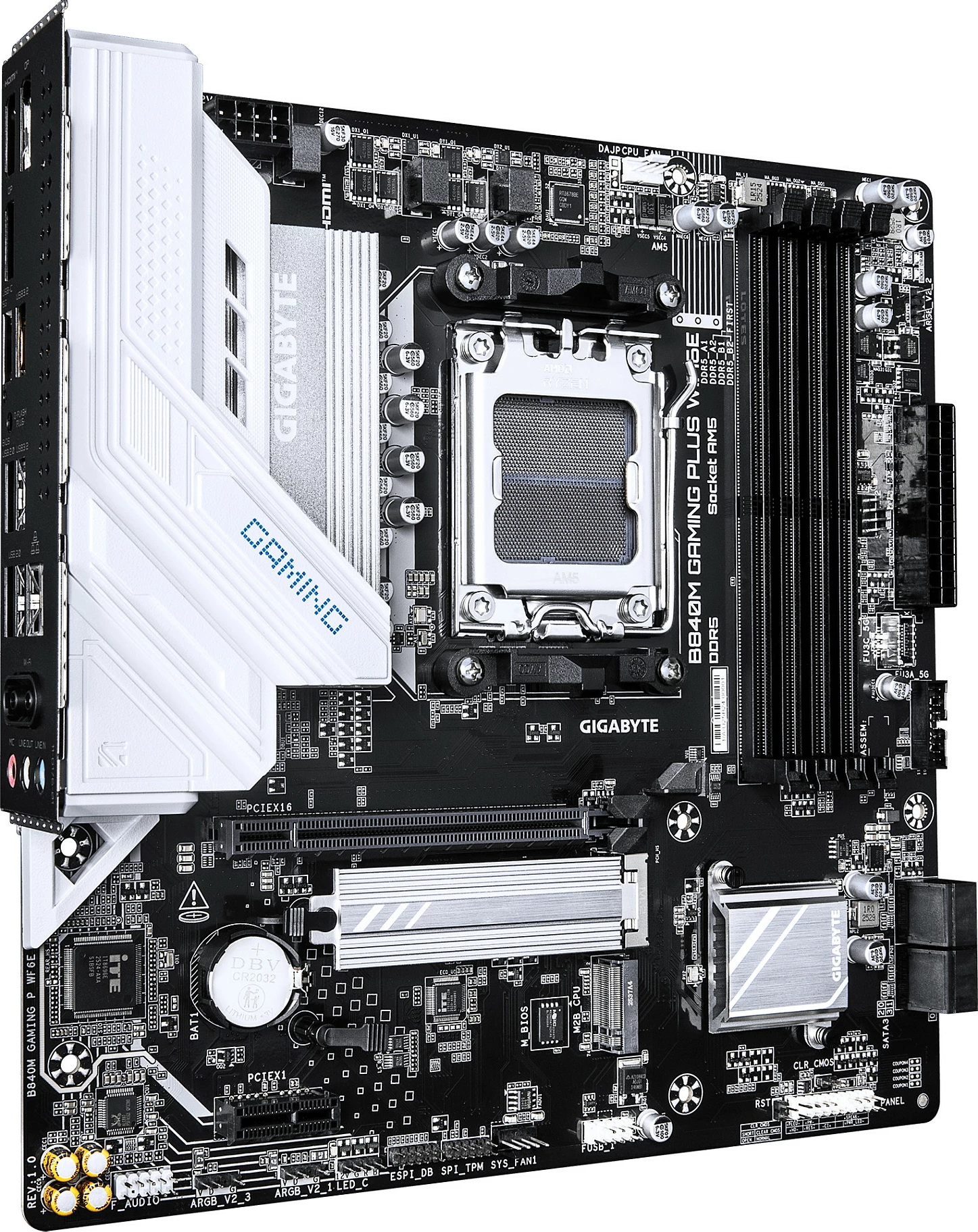 Pllakë amë Gigabyte B840M Gaming Plus WiFi6E, Socket AM5, micro ATX, DDR5 deri 8200MHz, 2x M.2 PCIe 4.0