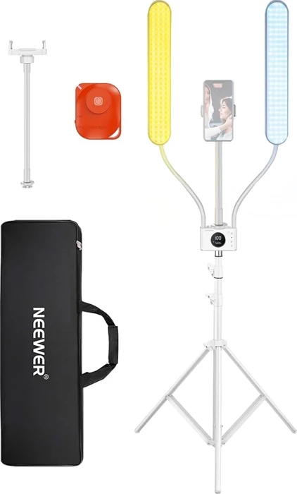 Set ndriçimi LED Neewer BH40B 36W, 210 LED, 3200–5600K, me tripod dhe telekomandë, i bardhë