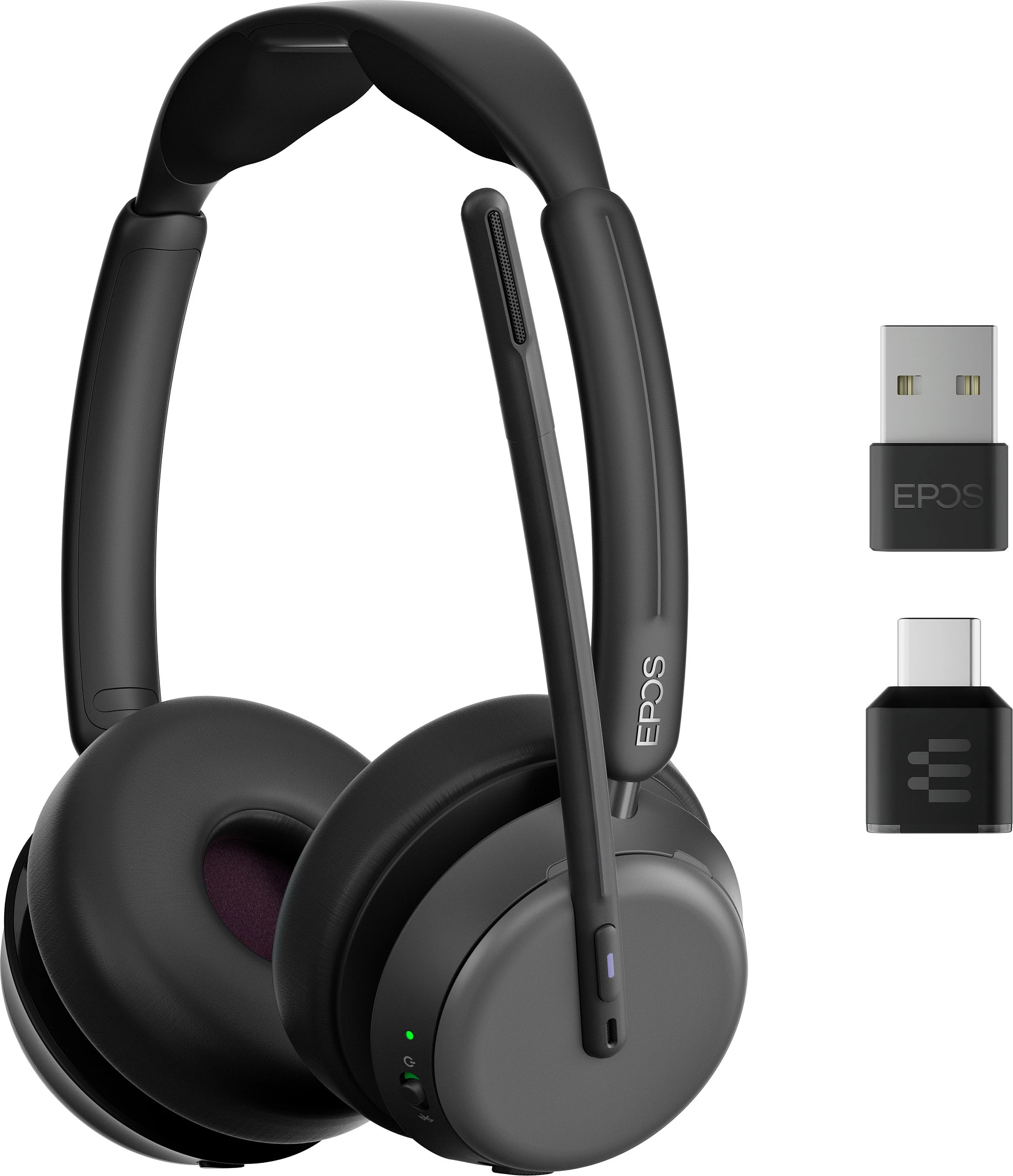 Kufje me mikrofon EPOS IMPACT 1000 MS UC, Bluetooth, ANC, Wireless, USB-C+A, të zeza
