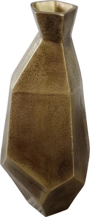 Vazo dekorative IWA 4, alumin, ngjyrë ari antik, 17x17x25 cm