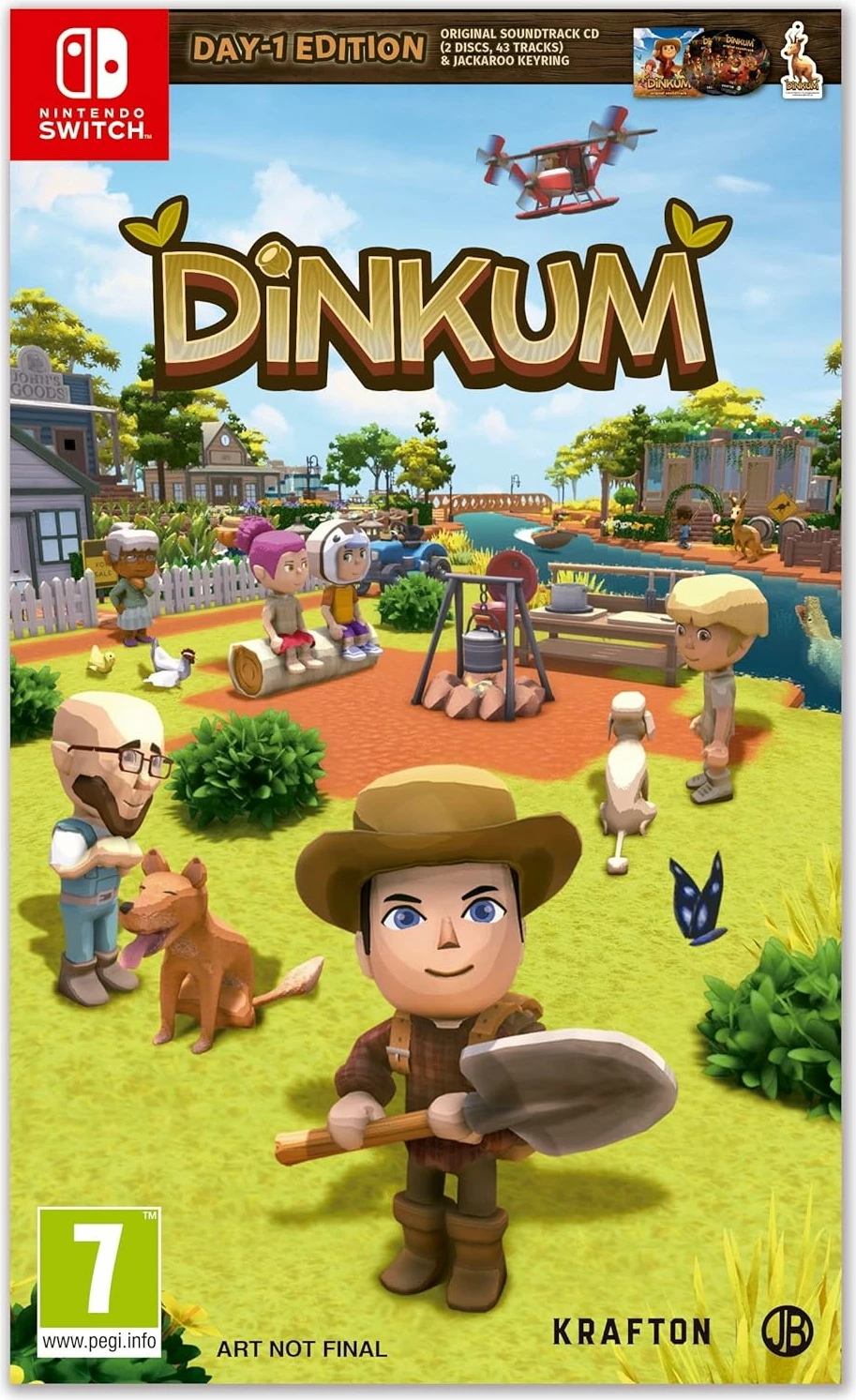 Lojë Nintendo Switch KRAFTON Dinkum Day-1 Edition, PEGI 7, kolonë zanore 2 CD + Jackaroo keyring