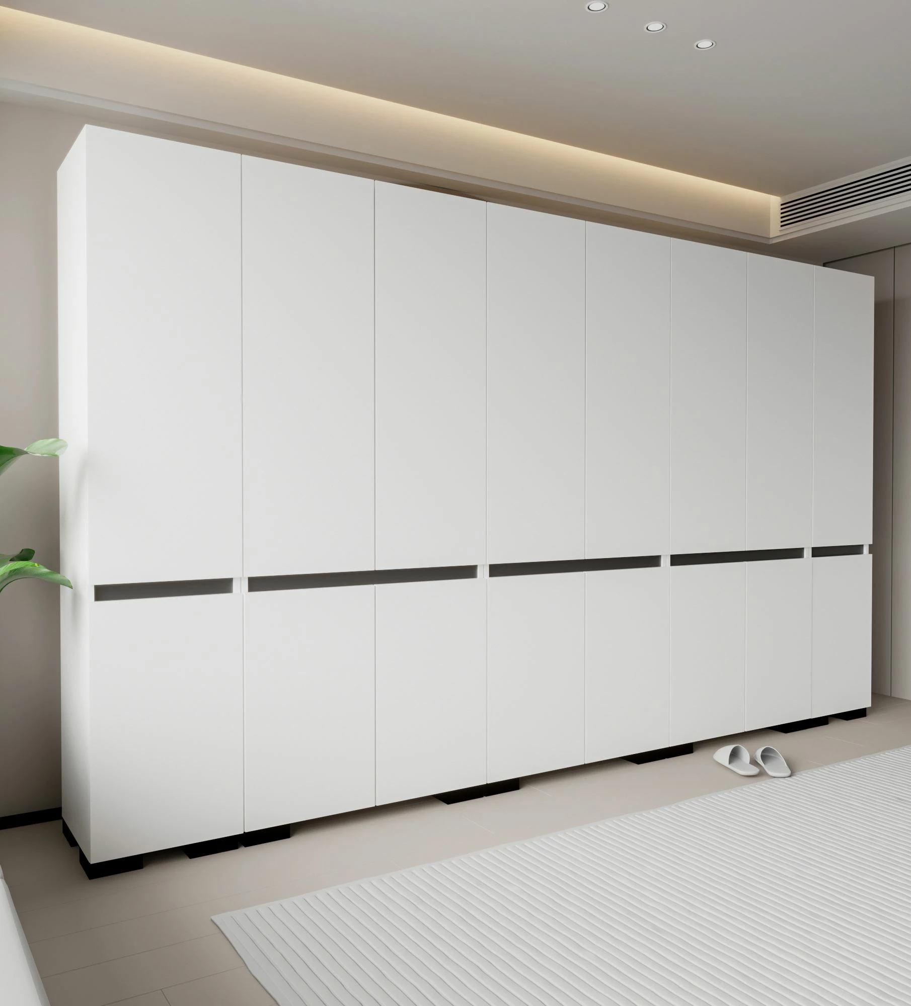 Dollap i madh për rroba, ngjyrë e bardhë dhe antracit, Skye Decor Floransa 360