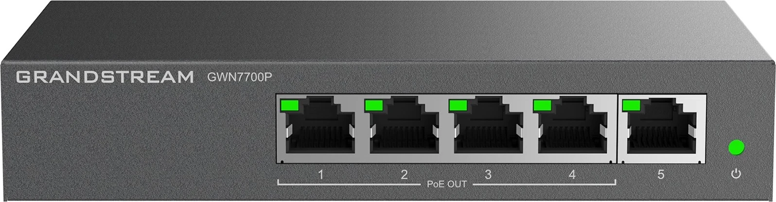 Switch i pamenezhueshëm Grandstream GWN 7700P, 5xGbE, 4xPOE