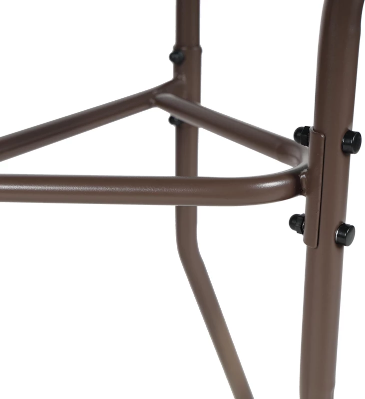 Tavolinë gjysmë-rrethore Bion, xham i valëzuar, metal, kafe-transparente, 70x40x65cm