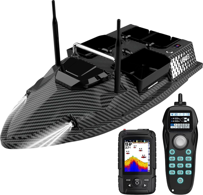 Barkë karremi Flytec V803-Pro 5200mAh me GPS dhe sonar, karbon