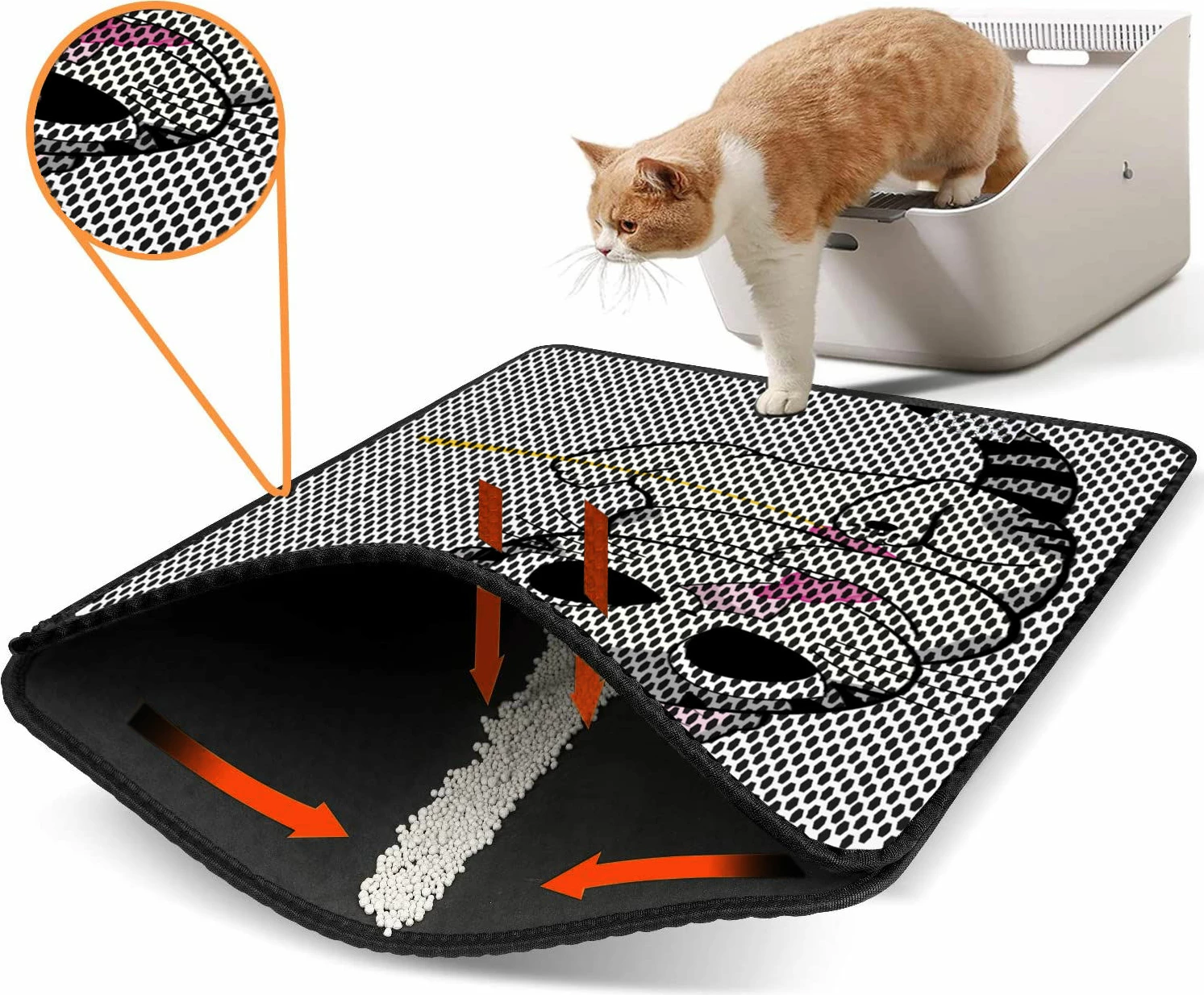 Tapet për rërë mace, shumëngjyrësh, Paws & Whiskers, Nrszn0138, 45x60cm