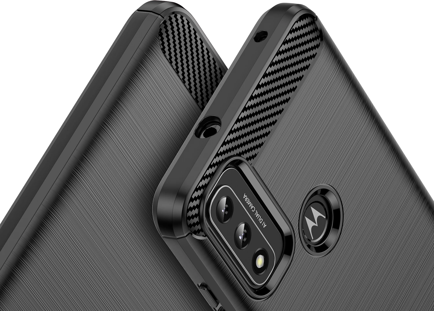 Mbështjellës Hurtel Carbon Case për Motorola Moto G Play 2022, i zi