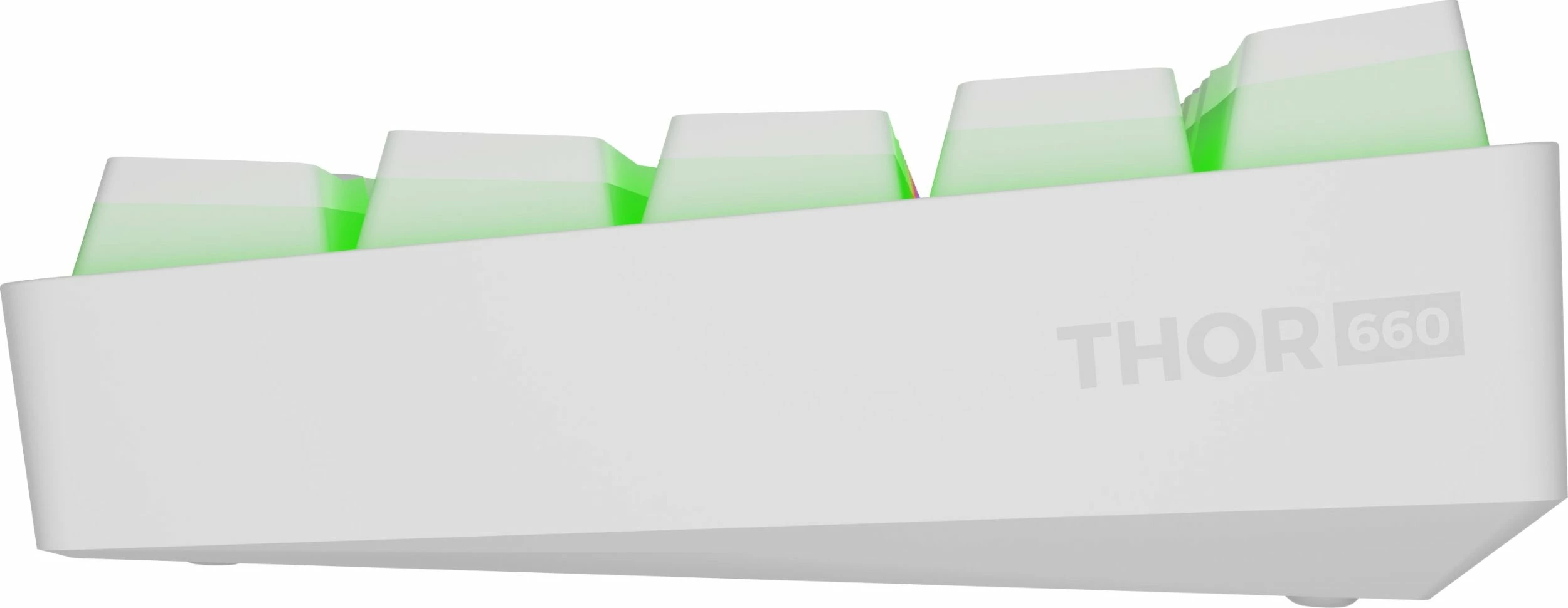 Tastierë mekanike gaming GENESIS Thor 660 G2 NKG-1917, 60%, Gateron Red, RGB, Wired/Wireless, e bardhë