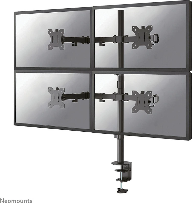 Krah monitori Neomounts FPMA-D550D4BLACK, për 4 ekrane, 13-32", rregullim lartësie, ngjyrë e zezë