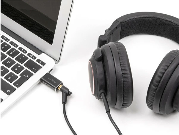 Adapter audio USB DAC DeLOCK 68001, USB-A në 3.5mm 4-pin, 24-bit/96kHz, i zi
