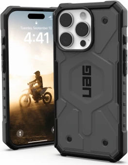Mbështjellës UAG Pathfinder MagSafe për iPhone 16 Pro, argjendtë