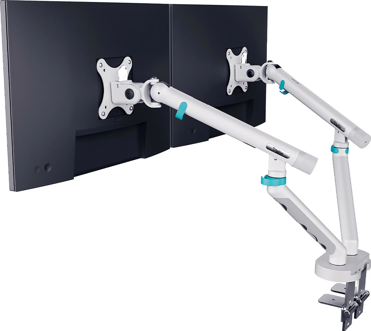 Mbajtëse monitori e dyfishtë Digitus TIS Dual, deri 35", VESA 75x75/100x100, 2x10 kg, e bardhë