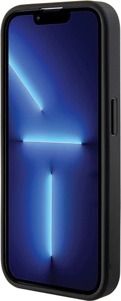 Mbështjellës Guess Grip Stand 4G Saffiano Strass për iPhone 15 Pro Max, i zi