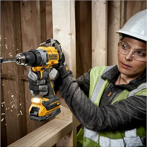 Trapan me bateri DeWALT DCD800E2T-QW, 18V Li-Ion, brushless, 90Nm, 1.7Ah, e zezë/verdhe