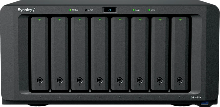 Storage NAS Synology DiskStation DS1825+ 8-bay 8GB DDR4 Ryzen 2.2GHz 2x2.5GbE Black