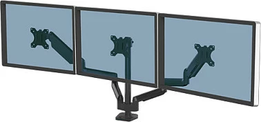 Krah monitori Fellowes Platinum, 3 monitorë, 2x USB-A, i zi