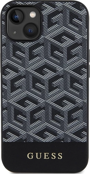 Mbështjellës Guess GCube Stripes MagSafe për iPhone 15 / 14 / 13, i zi