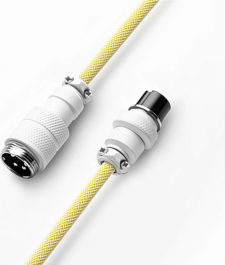 Kabllo tastiere CableMod PRO Coiled USB-C në USB-A, 150cm, Lemon Ice