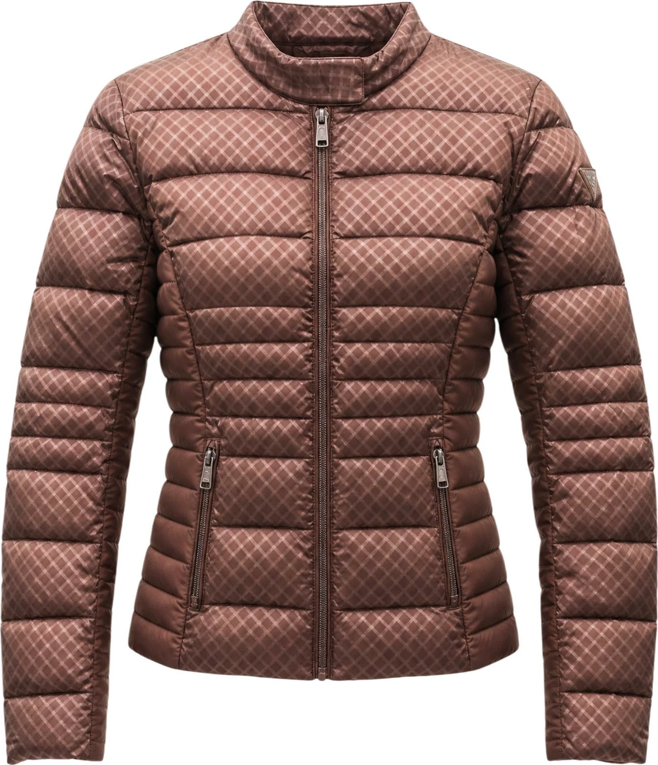 Jakne puffer për femra Guess NEW VONA BLOCK EMBOS W6YL16 W2891, kafe [Madhësia: XS]