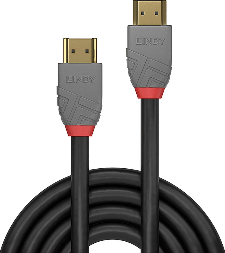 Kabl HDMI Lindy Anthra Line 1m, High Speed HDMI 2.0, 4K@60Hz, 18Gbps, i zi/gri