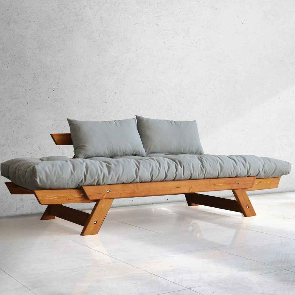 Divan kopshti dy vende, ngjyrë teak-gri, Skye Decor, CPT8101-210