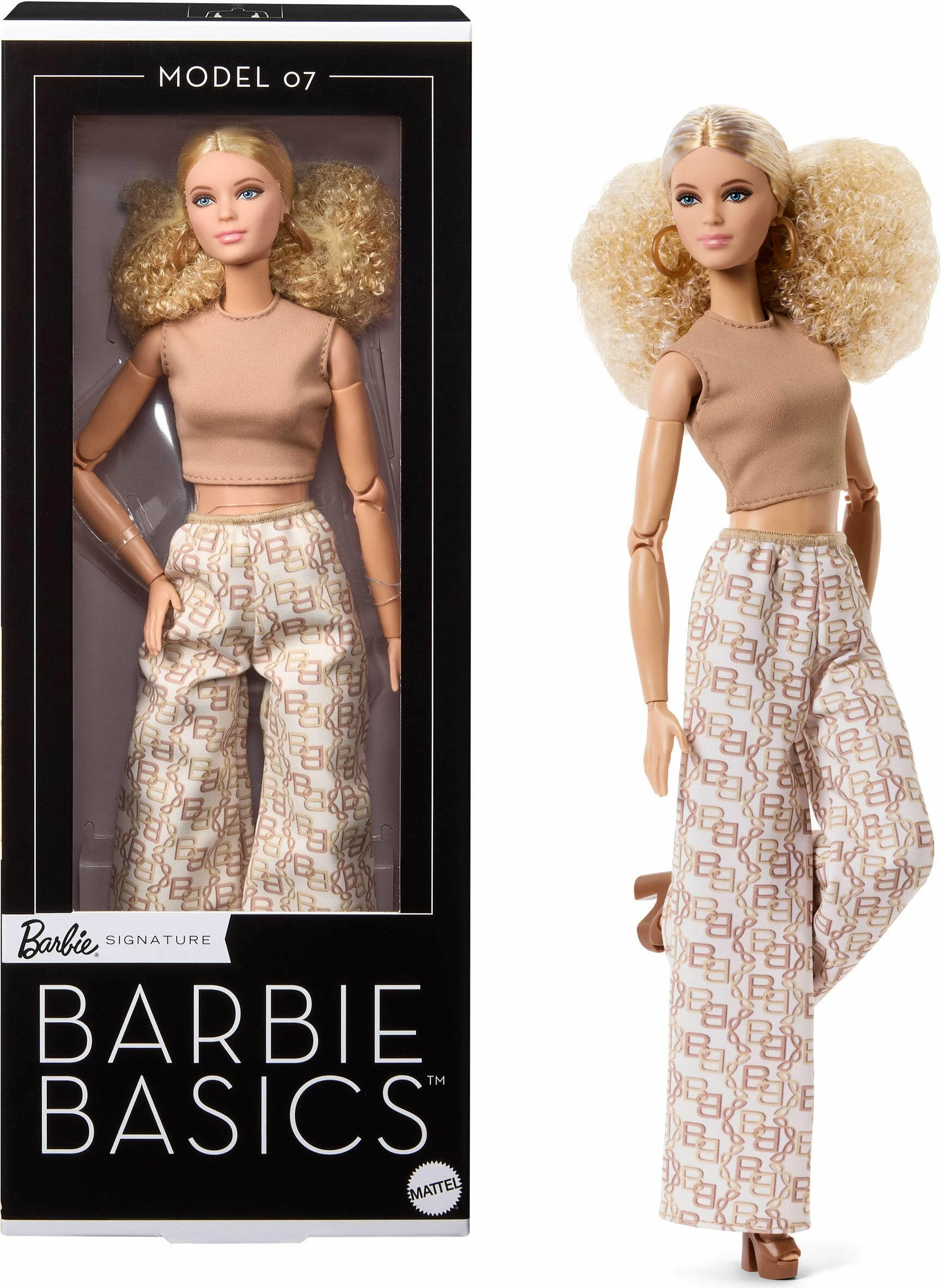 Kukull koleksioniste Barbie Basics, Mattel Signature Model 07 JJX26, Made to Move, me stendë dhe certifikatë, ngjyra neutrale