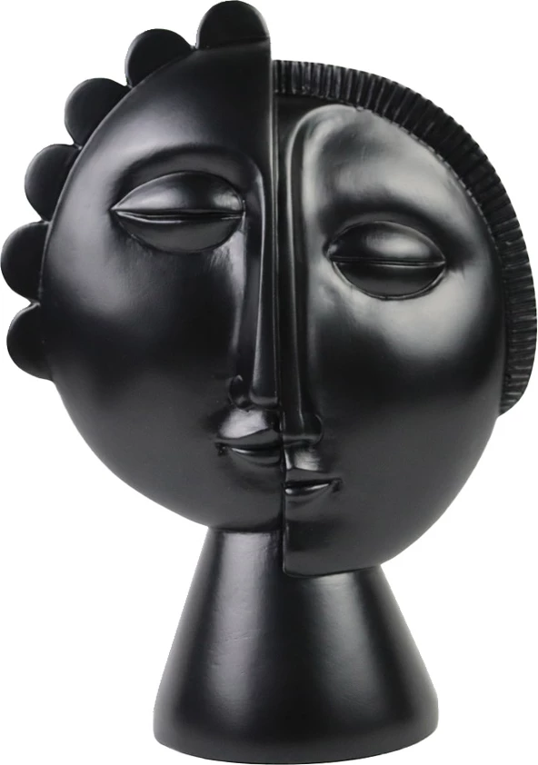 Dekor Loki, fytyrë, polirezine, e zezë, 18x9x25cm