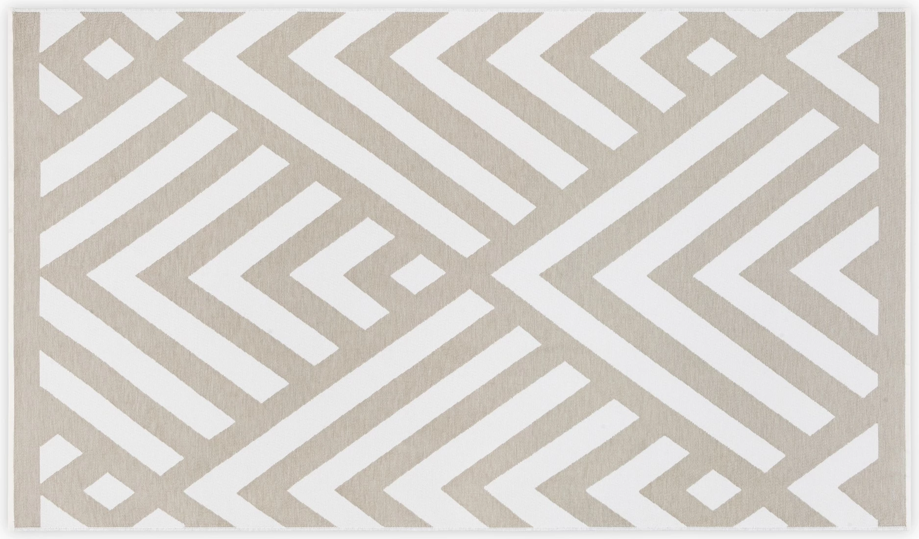 Peshqir plazhi Fouta Mijölnir, model gjeometrik, ngjyrë gri e ngrohtë dhe e bardhë, 100x180cm - 1