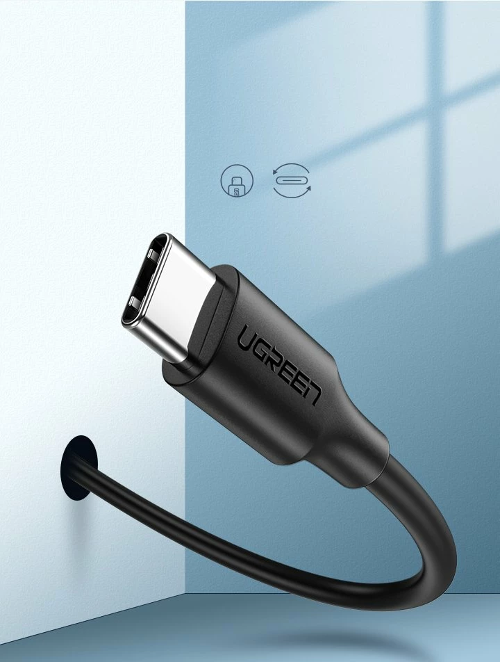 Kabllo Ugreen US287 60116 USB-A në USB-C, 1m, e zezë