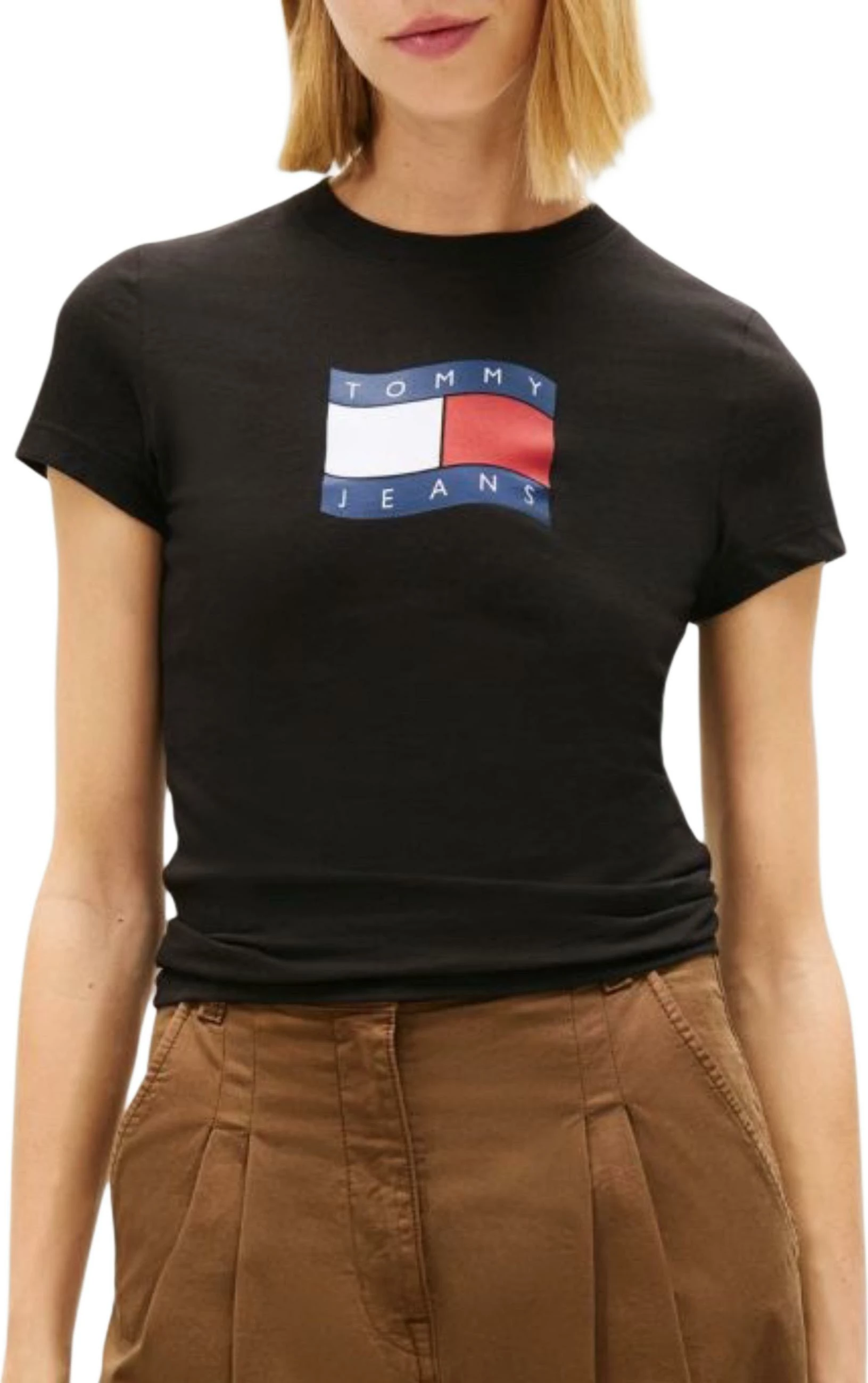 Maicë për femra Tommy Hilfiger Jeans DW0DW22781, e zezë [Madhësia: S]