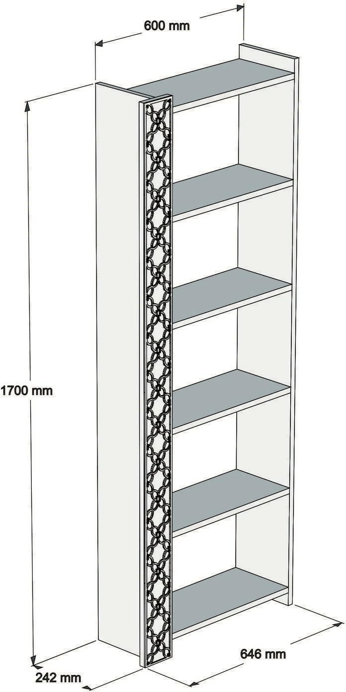 Raft librash Hanah Home, City, ngjyrë arre dhe e bardhë