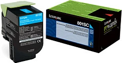 Toner Lexmark 802SC, cyan, 2000 faqe, original