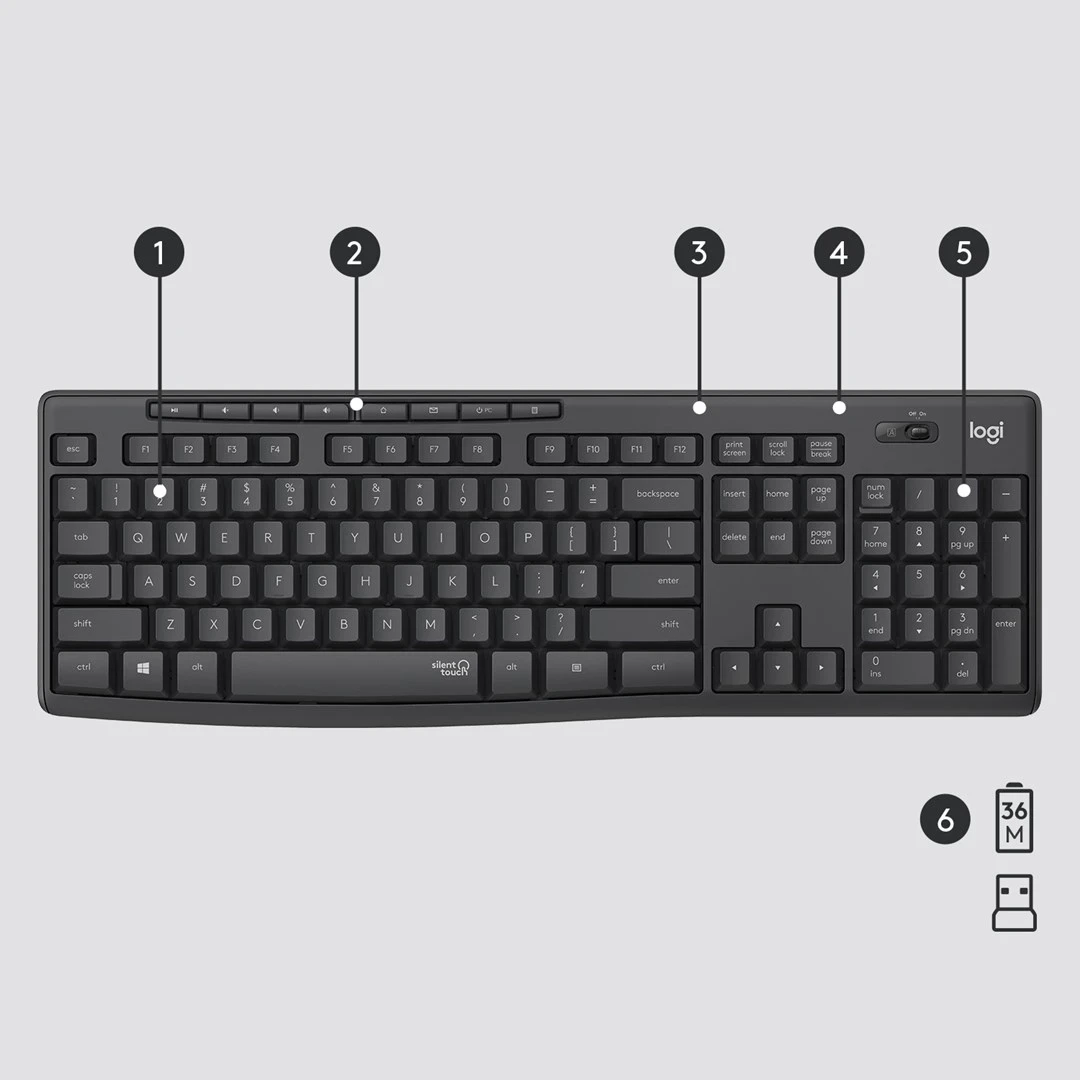 Set maus & tastierë Logitech MK295, të zeza