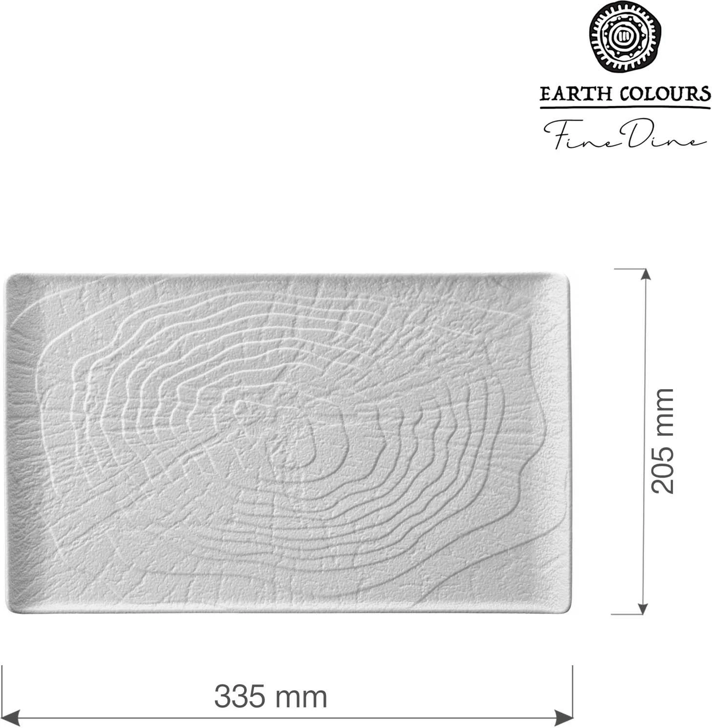 Pjatë drejtkëndore Fine Dine Nordic 335x205 mm, e bardhë, set 2 copë