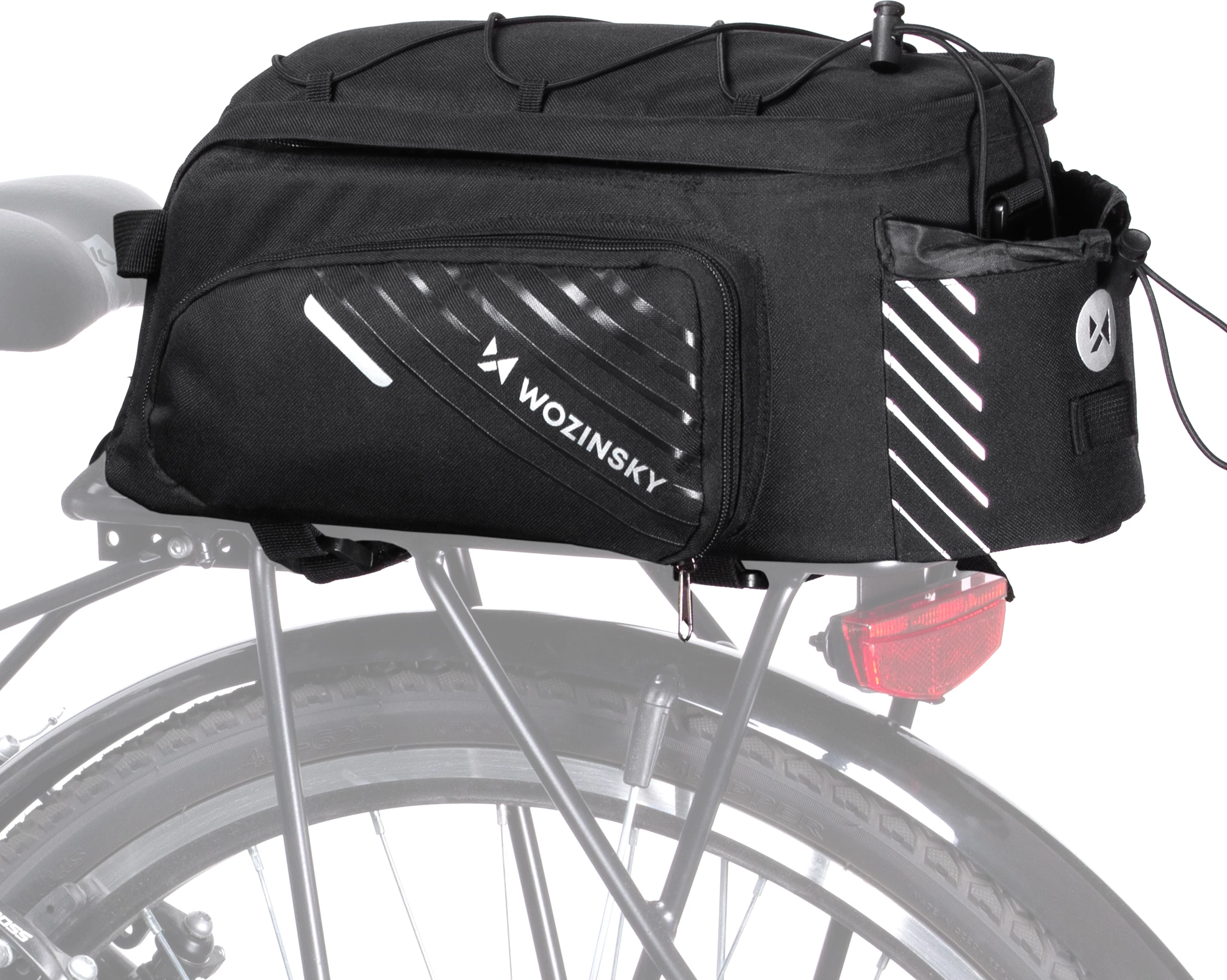 Çantë bagazhi për biçikletë Wozinsky WBB22BK, 9L, me rrip shpatulle, e zezë